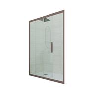 PORTE PAROIS DOUCHE 1 PORTILLON COULISSANT EN PVC CHOCOLAT DECO