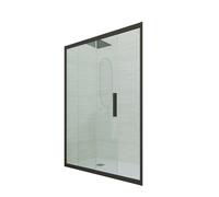 PORTE PAROIS DOUCHE 1 PORTILLON COULISSANT EN PVC NOIR MATT DECO