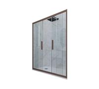 PORTE PAROIS DOUCHE COULISSANTE 160 EN PVC CHOCOLAT VERRE GLAM