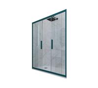 PORTE PAROIS DOUCHE 2 PORTILLONS COULISSANTS EN PVC VERT NIGHT WATCH GLAM