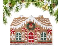Porte-Parole de Noël - Tapis de Maison en Pain d'épice Mignon, Tapis sans Glissement Doux, tapiss de Sol de Vacances, décoration intérieure Confortable, Accent d'entrée d'hiver, décoration de Porche