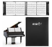 Porte-partitions 4 pages, classeur pour partitions de piano, capacité 64 feuilles A4, dossier pour chorale inscriptible, organisateur de documents pour musiciens, reliure à anneaux extensible