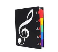 Porte-partitions A4, carnet de notes A4, porte-documents de présentation avec 60 poches, porte-clé, porte-chorale noir pour partitions (noir amélioré)