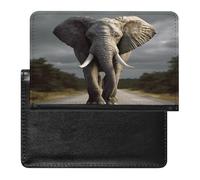 Porte-passeport 3D éléphant pour documents de voyage en cuir PU porte-cartes de crédit minimaliste poche avant portefeuille tendance étui portefeuille fin à deux volets