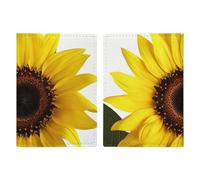 Porte-passeport à motif de tournesol avec fente pour cartes et billets, étui de passeport en cuir synthétique facile d'accès, organiseur de documents essentiels de voyage imperméable pour homme et