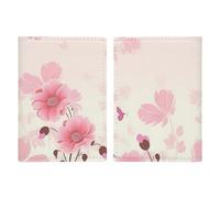 Porte-passeport à motif floral avec fente pour cartes et billets, étui de passeport en cuir synthétique facile d'accès, organiseur de documents essentiels de voyage imperméable pour homme et femme