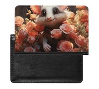 Porte-passeport - Accessoires de voyage - Berger allemand - Étanche - Avec emplacements pour cartes - Pour homme et femme, Opossum et roses de dessin animé, Taille unique