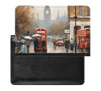 Porte-passeport - Accessoires de voyage - Bonhomme de neige - Flocon de neige - Imperméable - Avec emplacements pour cartes - Pour homme et femme, Impression de Londres, Taille unique