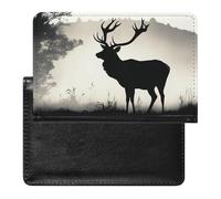 Porte-passeport - Accessoires de voyage complexes - Étanche - Avec emplacements pour cartes - Pour homme et femme, Silhouette de cerf sauvage, Taille unique