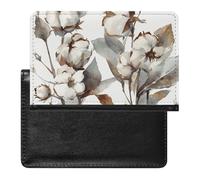 Porte-passeport - Accessoires de voyage - Deux girafes - Imperméable - Portefeuille de voyage avec emplacements pour cartes - Pour homme et femme, Fleurs de coton aquarelle, Taille unique