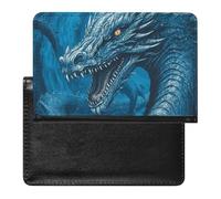 Porte-passeport - Accessoires de voyage - Eastern Bluebird - Imperméable - Portefeuille de voyage avec emplacements pour cartes - Pour homme et femme, Dragon Cool Blue, Taille unique