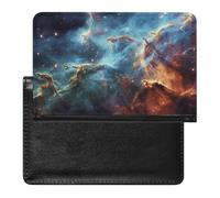 Porte-passeport - Accessoires de voyage - Éléphant porte-bonheur - Imperméable - Portefeuille de voyage avec emplacements pour cartes - Pour homme et femme, Univers Galaxy Space, Taille unique