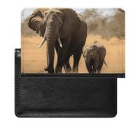 Porte-passeport - Accessoires de voyage - Éléphants - Étanche - Avec emplacements pour cartes - Pour homme et femme, Mère des éléphants qui marchent, Taille unique