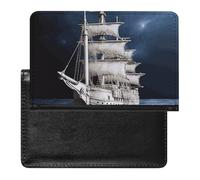 Porte-passeport - Accessoires de voyage - Éléphants - Étanche - Avec emplacements pour cartes - Pour homme et femme, Bateau blanc nautique vintage, Taille unique