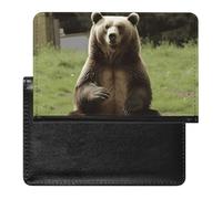 Porte-passeport - Accessoires de voyage Hi Bear assis sur la pelouse - Portefeuille de voyage étanche avec emplacements pour cartes pour homme et femme, Hi Bear Sit on the Lawn, Taille unique