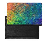 Porte-passeport - Accessoires de voyage - Joli chihuahua - Imperméable - Portefeuille de voyage avec emplacements pour cartes - Pour homme et femme, Triangle arc-en-ciel, Taille unique