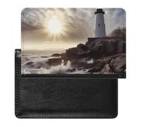 Porte-passeport - Accessoires de voyage - Joli chihuahua - Imperméable - Portefeuille de voyage avec emplacements pour cartes - Pour homme et femme, Phare Rocks Bord de mer, Taille unique