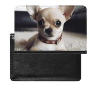 Porte-passeport - Accessoires de voyage - Joli chihuahua - Imperméable - Portefeuille de voyage avec emplacements pour cartes - Pour homme et femme, Chihuahua mignon, Taille unique