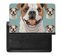 Porte-passeport - Accessoires de voyage - Motif bouledogue anglais - Étanche - Avec emplacements pour cartes - Pour homme et femme, Bulldog anglais amusant., Taille unique