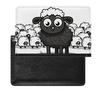 Porte-passeport - Accessoires de voyage - Motif chat mignon - Chants de Noël - Étanche - Portefeuille de voyage avec emplacements pour cartes - Pour homme et femme, Mouton noir et blanc, Taille unique