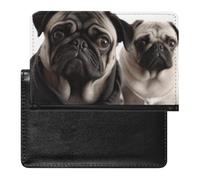 Porte-passeport - Accessoires de voyage - Motif hibou - Branches d'arbre - Imperméable - Portefeuille de voyage avec emplacements pour cartes - Pour homme et femme, Chien carlin amusant., Taille