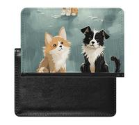 Porte-passeport - Accessoires de voyage - Motif loup 3D - Attrape-rêves - Étanche - Avec emplacements pour cartes - Pour homme et femme, Chat et chien de pluie, Taille unique