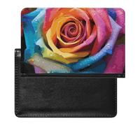 Porte-passeport - Accessoires de voyage - Motif loup 3D - Attrape-rêves - Étanche - Avec emplacements pour cartes - Pour homme et femme, Rose arc-en-ciel, Taille unique