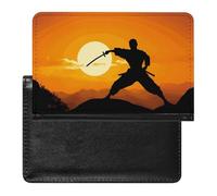 Porte-passeport - Accessoires de voyage - Motif tournesol - Étanche - Avec emplacements pour cartes - Pour homme et femme, Silhouette de karaté soleil, Taille unique