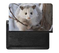 Porte-passeport - Accessoires de voyage Opossum dans la neige - Imperméable - Portefeuille de voyage avec emplacements pour cartes - Pour homme et femme, Opossum in Snow, Taille unique
