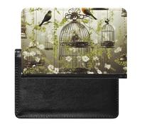 Porte-passeport - Accessoires de voyage - Papillons - Narcisse - Fleurs - Imperméable - Portefeuille de voyage avec emplacements pour cartes - Pour homme et femme, Cage à oiseaux et oiseaux, Taille