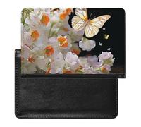 Porte-passeport - Accessoires de voyage - Papillons - Narcisse - Fleurs - Imperméable - Portefeuille de voyage avec emplacements pour cartes - Pour homme et femme, Papillons Narcisse Fleurs, Taille