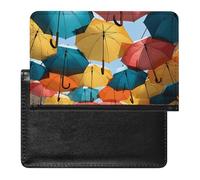 Porte-passeport - Accessoires de voyage - Parapluies colorés - Imperméable - Portefeuille de voyage avec emplacements pour cartes - Pour homme et femme, Parapluies colorés, Taille unique