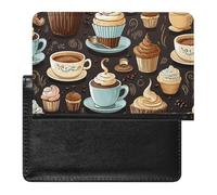 Porte-passeport - Accessoires de voyage - Parapluies colorés - Imperméable - Portefeuille de voyage avec emplacements pour cartes - Pour homme et femme, Café et bonbons, Taille unique