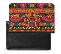 Porte-passeport - Accessoires de voyage - Pile de vieux livres - Imperméable - Portefeuille de voyage avec emplacements pour cartes - Pour homme et femme, Art populaire mexicain Boho, One size