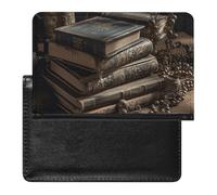 Porte-passeport - Accessoires de voyage - Pile de vieux livres - Imperméable - Portefeuille de voyage avec emplacements pour cartes - Pour homme et femme, Pile de livres anciens, One size