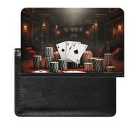 Porte-passeport - Accessoires de voyage - Rouge - Imperméable - Avec emplacements pour cartes - Pour homme et femme, Tournoi de poker, Taille unique