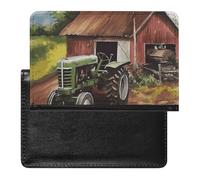 Porte-passeport - Accessoires de voyage - Tortues sortant des oranges - Imperméable - Portefeuille de voyage avec emplacements pour cartes - Pour homme et femme, Tracteur sur la ferme, Taille unique