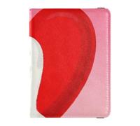 Porte-passeport amusant en cuir d'oie en forme de cœur de dessin animé pour voyage famille pour voyage Portefeuille Combo Badge ID Vaccin Card Holder Portefeuille pour femme Ultra fin