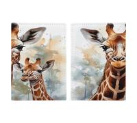 Porte-passeport aquarelle cerf girafe ultra fin en cuir PU organisateur de documents de voyage compact de qualité supérieure international US passeport housse de protection pour homme et femme