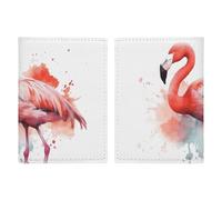 Porte-passeport aquarelle flamant rose, étui de protection pour carte d'identité avec fente pour passeport, portefeuille de voyage, couverture de documents pour femmes et hommes