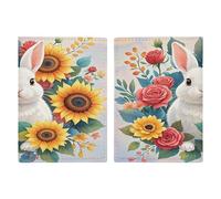 Porte-passeport aquarelle lapin et fleurs ultra fin en cuir PU organiseur de documents de voyage compact de qualité supérieure pour passeport international américain pour homme et femme