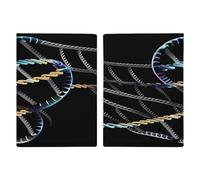 Porte-passeport avec chaîne ADN - Ultra fin en cuir synthétique - Organiseur de documents de voyage compact de qualité supérieure - Housse de protection pour passeport international américain pour