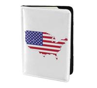 Porte-passeport avec impression carte du drapeau des États-Unis, essentiels de voyage, cartes et passeport, taille adaptée à tous les passeports standard