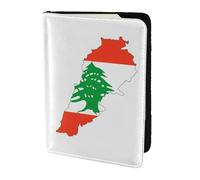 Porte-passeport avec impression carte du Liban - Essentiels de voyage, cartes et passeports - Portefeuille antivol - Taille adaptée à tous les passeports standard