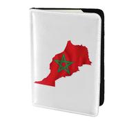 Porte-passeport avec impression carte du Maroc - Essentiels de voyage - Portefeuille antivol pour cartes et passeports - Taille adaptée à tous les passeports standard