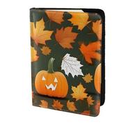 Porte-passeport avec impression citrouille « Happy Thanksgiving Day » - Essentiels de voyage, cartes et passeports antivol - Taille adaptée à tous les passeports standard