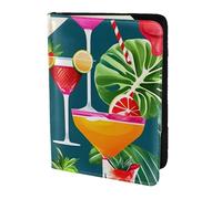 Porte-passeport avec impression cocktail tropical, essentiels de voyage, cartes et passeport, taille adaptée à tous les passeports standard