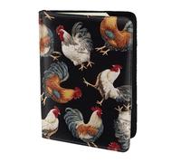 Porte-passeport avec impression coqs français, essentiels de voyage, cartes et passeport, taille adaptée à tous les passeports standard