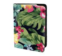 Porte-passeport avec impression de fleurs hawaïennes, essentiels de voyage, cartes et passeport, taille adaptée à tous les passeports standard