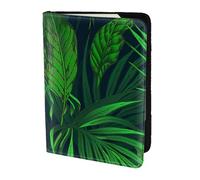Porte-passeport avec impression de plantes tropicales vertes, essentiels de voyage, cartes et passeport, taille adaptée à tous les passeports standard
